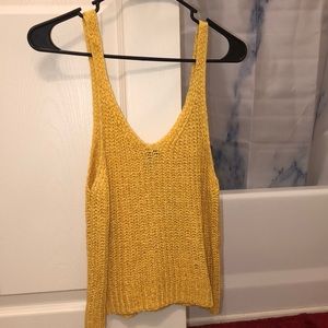 mustard yellow woven tank top